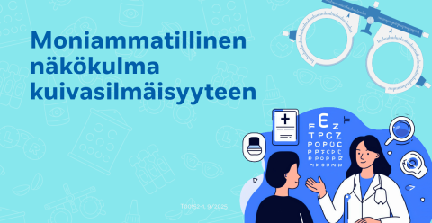 Webinaarin kutsugrafiikka kuivasilmäisyys aiheena