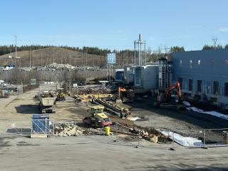 Tampereen logistiikkakeskuksen laajennustyömaa